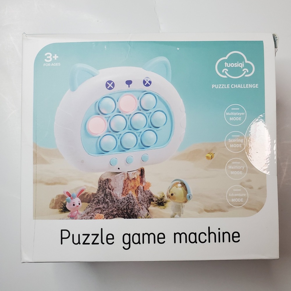 Tuosiqi Blue Cat Pop Fidget Puzzle Game Machine Handheld Electronic Toy 77-23A